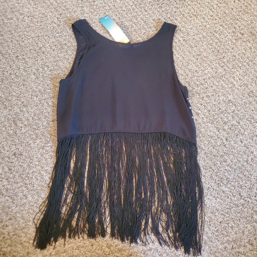 H&M rhinestone & fringe crop tank top NWT - Picture 2 of 6